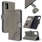 For Samsung Galaxy A31 Stitching Style 2-Color Cow Texture Horizontal Flip PU Leather Case with Holder & Card Slot & Lanyard(Gray) - 1