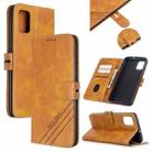 For Samsung Galaxy A31 Stitching Style 2-Color Cow Texture Horizontal Flip PU Leather Case with Holder & Card Slot & Lanyard(Yellow) - 1