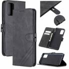 For Samsung Galaxy S20+ Stitching Style 2-Color Cow Texture Horizontal Flip PU Leather Case with Holder & Card Slot & Lanyard(Black) - 1