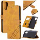For Samsung Galaxy S20+ Stitching Style 2-Color Cow Texture Horizontal Flip PU Leather Case with Holder & Card Slot & Lanyard(Yellow) - 1