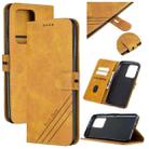 For Samsung Galaxy S20 Ultra Stitching Style 2-Color Cow Texture Horizontal Flip PU Leather Case with Holder & Card Slot & Lanyard(Yellow) - 1