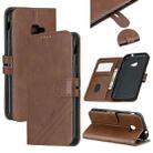 For Samsung Galaxy Xcover 4s Stitching Style 2-Color Cow Texture Horizontal Flip PU Leather Case with Holder & Card Slot & Lanyard(Brown) - 1