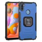For Samsung Galaxy A11 EU Version / M11 Fierce Warrior Series Armor All-inclusive Shockproof Aluminum Alloy + TPU Protective Case with Ring Holder(Blue) - 1