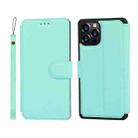 For iPhone 12 mini Plain Texture Horizontal Flip PU Leather Case with Holder & Card Slots & Photo Frame & Wallet & Strap (Blue) - 1