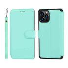 For iPhone 12 / 12 Pro Plain Texture Horizontal Flip PU Leather Case with Holder & Card Slots & Photo Frame & Wallet & Strap(Blue) - 1