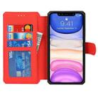 For iPhone 11 Plain Texture Horizontal Flip PU Leather Case with Holder & Card Slots & Photo Frame & Wallet & Strap (Red) - 4