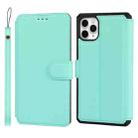 For iPhone 11 Pro Max Plain Texture Horizontal Flip PU Leather Case with Holder & Card Slots & Photo Frame & Wallet & Strap (Blue) - 1