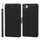 Plain Texture Horizontal Flip PU Leather Case with Holder & Card Slots & Photo Frame & Wallet & Strap For iPhone 7 / 8 / SE 2020(Black) - 1