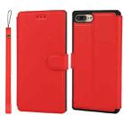 Plain Texture Horizontal Flip PU Leather Case with Holder & Card Slots & Photo Frame & Wallet & Strap For iPhone 7 Plus / 8 Plus(Red) - 1