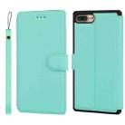 Plain Texture Horizontal Flip PU Leather Case with Holder & Card Slots & Photo Frame & Wallet & Strap For iPhone 7 Plus / 8 Plus(Blue) - 1