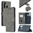For Samsung Galaxy A21 US Version Stitching Style 2-Color Cow Texture Horizontal Flip PU Leather Case with Holder & Card Slot & Lanyard(Gray) - 1