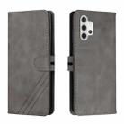 For Samsung Galaxy A32 4G Stitching Style 2-Color Cow Texture Horizontal Flip PU Leather Case with Holder & Card Slot & Lanyard(Gray) - 1