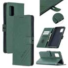 For Samsung Galaxy A71 5G Stitching Style 2-Color Cow Texture Horizontal Flip PU Leather Case with Holder & Card Slot & Lanyard(Green) - 1