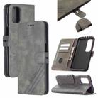For Samsung Galaxy M51 Stitching Style 2-Color Cow Texture Horizontal Flip PU Leather Case with Holder & Card Slot & Lanyard(Gray) - 1