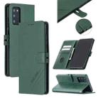For Samsung Galaxy Note20 Stitching Style 2-Color Cow Texture Horizontal Flip PU Leather Case with Holder & Card Slot & Lanyard(Green) - 1