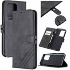 For Samsung Galaxy Note20 Ultra Stitching Style 2-Color Cow Texture Horizontal Flip PU Leather Case with Holder & Card Slot & Lanyard(Black) - 1