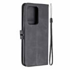 For Samsung Galaxy Note20 Ultra Stitching Style 2-Color Cow Texture Horizontal Flip PU Leather Case with Holder & Card Slot & Lanyard(Black) - 3
