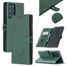 For Samsung Galaxy Note20 Ultra Stitching Style 2-Color Cow Texture Horizontal Flip PU Leather Case with Holder & Card Slot & Lanyard(Green) - 1