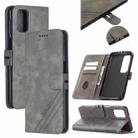 For Samsung Galaxy S20 FE Stitching Style 2-Color Cow Texture Horizontal Flip PU Leather Case with Holder & Card Slot & Lanyard(Gray) - 1