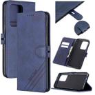 For Samsung Galaxy S21 Ultra 5G Stitching Style 2-Color Cow Texture Horizontal Flip PU Leather Case with Holder & Card Slot & Lanyard(Blue) - 1