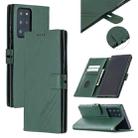 For Samsung Galaxy S21 Ultra 5G Stitching Style 2-Color Cow Texture Horizontal Flip PU Leather Case with Holder & Card Slot & Lanyard(Green) - 1
