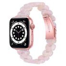 Oval Resin Watch Band For Apple Watch Series 8&7 41mm / SE 2&6&SE&5&4 40mm / 3&2&1 38mm(Pink Flower) - 1