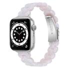 Oval Resin Watch Band For Apple Watch Series 8&7 41mm / SE 2&6&SE&5&4 40mm / 3&2&1 38mm(Pearl White) - 1