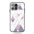 Frosted Fashion Marble Shockproof  TPU Protective Case For iPhone 13 mini(White Pink Triangle) - 1