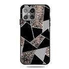 For iPhone 13 mini Frosted Fashion Marble Shockproof  TPU Protective Case (Black Gold Triangle) - 1