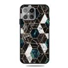 Frosted Fashion Marble Shockproof  TPU Protective Case For iPhone 13 mini(Hexagon Black) - 1