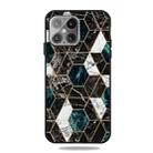 For iPhone 13 Pro Max Frosted Fashion Marble Shockproof  TPU Protective Case (Hexagon Black) - 1