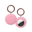 Silicone Shockproof Protective Cover Case with Keychain Ring For AirTag(Pink) - 1