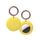Silicone Shockproof Protective Cover Case with Keychain Ring For AirTag(Yellow) - 1