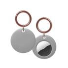 Silicone Shockproof Protective Cover Case with Keychain Ring For AirTag(Grey) - 1