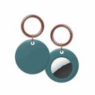 Silicone Shockproof Protective Cover Case with Keychain Ring For AirTag(Cade Blue) - 1