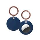 Silicone Shockproof Protective Cover Case with Keychain Ring For AirTag(Dark Blue) - 1