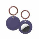 Silicone Shockproof Protective Cover Case with Keychain Ring For AirTag(Lavender Grey) - 1