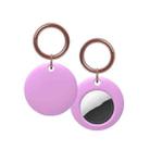 Silicone Shockproof Protective Cover Case with Keychain Ring For AirTag(Purple) - 1