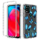 For Motorola Moto G Stylus 5G 2 in 1 High Transparent Painted Shockproof PC + TPU Protective Case(Blue Butterfly) - 1