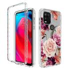 For Motorola Moto G Stylus 5G 2 in 1 High Transparent Painted Shockproof PC + TPU Protective Case(Purple Floral) - 1