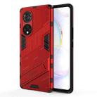 For Honor 50 Pro Punk Armor 2 in 1 PC + TPU Shockproof Case with Invisible Holder(Red) - 1