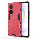 For Honor 50 Pro Punk Armor 2 in 1 PC + TPU Shockproof Case with Invisible Holder(Light Red) - 1