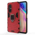 For Honor 50 SE PC + TPU Shockproof Protective Case with Magnetic Ring Holder(Red) - 1