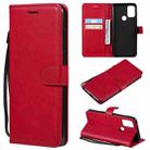 For Motorola Moto G50 Solid Color Horizontal Flip Protective Leather Case with Holder & Card Slots & Wallet & Photo Frame & Lanyard(Red) - 1