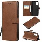 For Motorola Moto G60 / G40 Fusion Solid Color Horizontal Flip Protective Leather Case with Holder & Card Slots & Wallet & Photo Frame & Lanyard(Brown) - 1