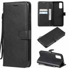 For Motorola Moto G60 / G40 Fusion Solid Color Horizontal Flip Protective Leather Case with Holder & Card Slots & Wallet & Photo Frame & Lanyard(Black) - 1