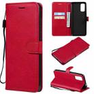 For Motorola Moto G60 / G40 Fusion Solid Color Horizontal Flip Protective Leather Case with Holder & Card Slots & Wallet & Photo Frame & Lanyard(Red) - 1