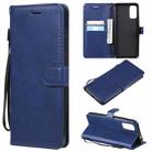 For Motorola Moto G60 / G40 Fusion Solid Color Horizontal Flip Protective Leather Case with Holder & Card Slots & Wallet & Photo Frame & Lanyard(Blue) - 1