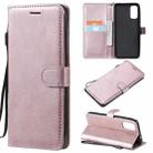 For Motorola Moto G60 / G40 Fusion Solid Color Horizontal Flip Protective Leather Case with Holder & Card Slots & Wallet & Photo Frame & Lanyard(Rose Gold) - 1