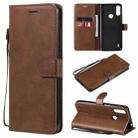 For Motorola Moto E7 Power Solid Color Horizontal Flip Protective Leather Case with Holder & Card Slots & Wallet & Photo Frame & Lanyard(Brown) - 1